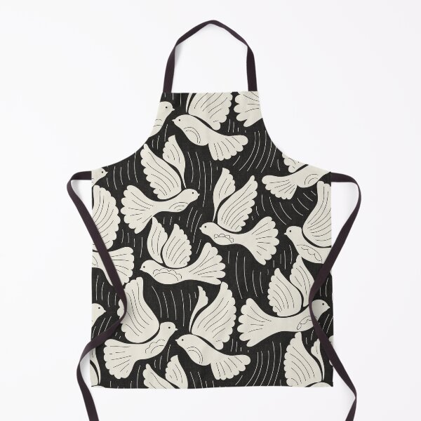 Item preview, Scandinavian Folk Birds Block Print Woodland Cottage Decor Dark Charcoal designed and sold by RenattaZare.