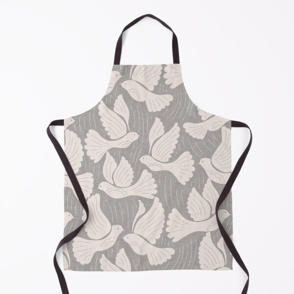 Item preview, Scandinavian Folk Birds Block Print Woodland Cottage Decor Bright Gray designed and sold by RenattaZare.