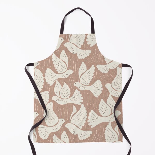 Item preview, Scandinavian Folk Birds Block Print Woodland Cottage Decor Mocha Brown designed and sold by RenattaZare.
