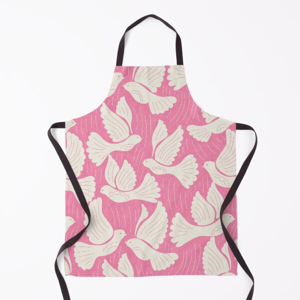 Item preview, Scandinavian Folk Birds Block Print Woodland Cottage Decor Blush Pink designed and sold by RenattaZare.