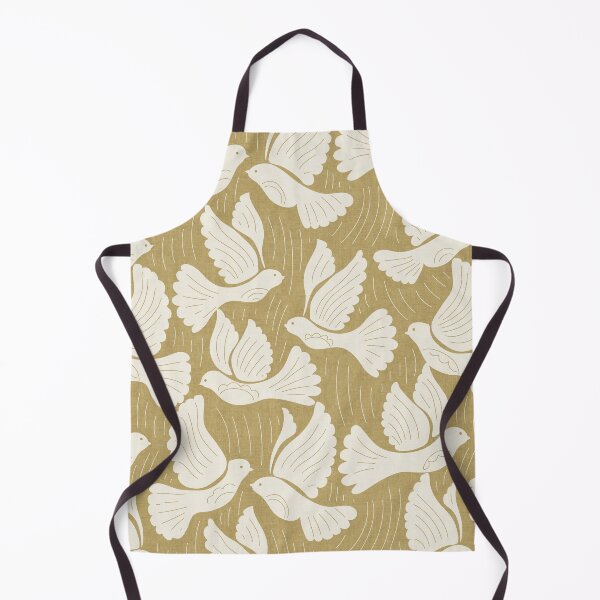 Item preview, Scandinavian Folk Birds Block Print Woodland Cottage Decor Tan Sand designed and sold by RenattaZare.