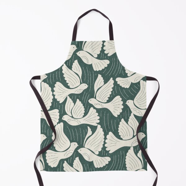 Item preview, Scandinavian Folk Birds Block Print Woodland Cottage Decor Teal designed and sold by RenattaZare.