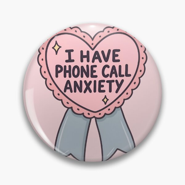 Item preview, Phone Call Anxiety Funny Pink Heart Introvert Relatable Humor Design designed and sold by ronakris009.