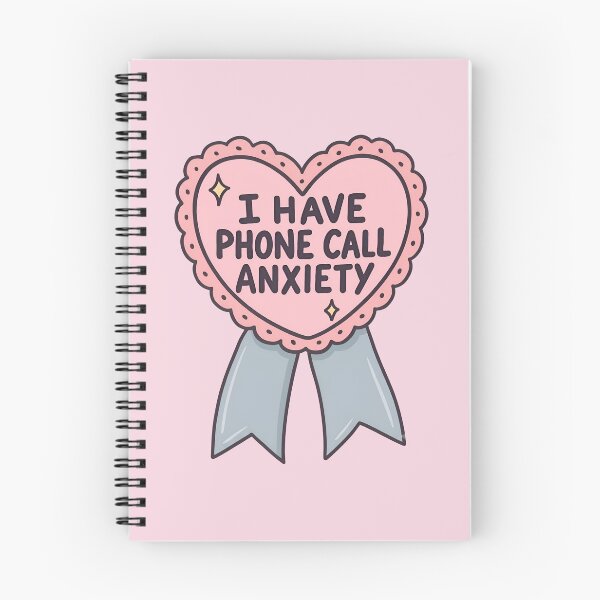 Item preview, Phone Call Anxiety Funny Pink Heart Introvert Relatable Humor Design designed and sold by ronakris009.