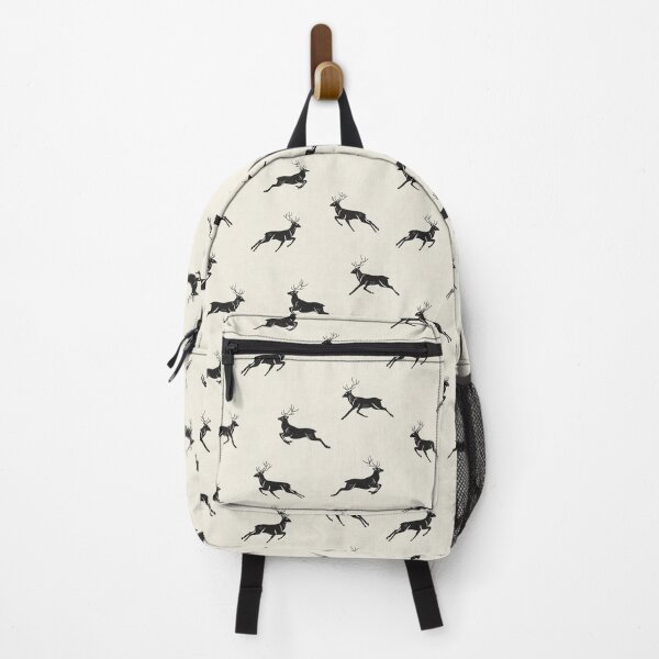 Item preview, Ivory Black Woodland Deer Scandinavian Folk Rustic Cabin designed and sold by RenattaZare.