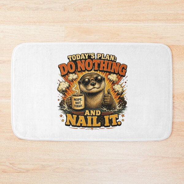 Item preview, Today's Plan: Do Nothing And Nail It Funny Otter Vintage Retro T-Shirt designed and sold by Cavalier-org.