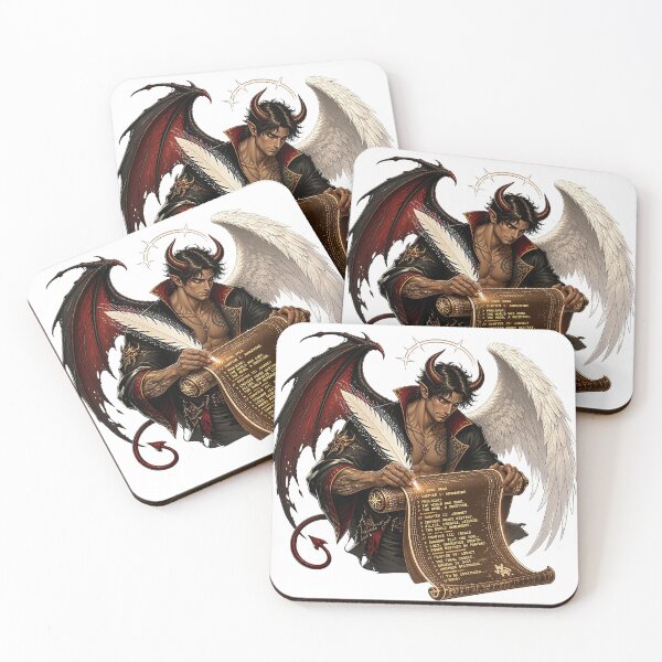 Item preview, The Game Saga Scribe – Devil Angel Chronicler designed and sold by Artisan Finds Online.