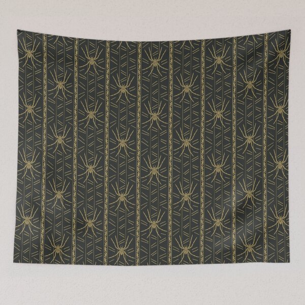 Item preview, Deco Spider Stripes Pattern in Black and Gold designed and sold by Doodle Finch Designs.