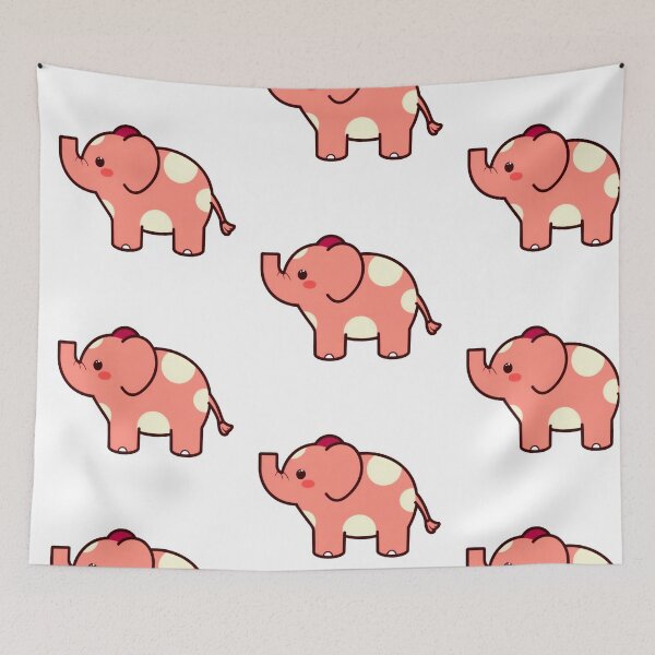 Item preview, Cute Kawaii Pink Elephant Cartoon, Adorable Baby Elephant, Sweet Animal Sticker, Minimal Cute Graphic for Kids & Animal Lovers designed and sold by PrintelloTH.