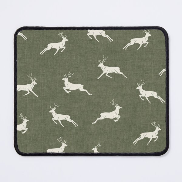 Item preview, Olive Sage Woodland Deer Scandinavian Folk Rustic Cabin designed and sold by RenattaZare.