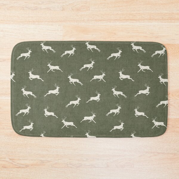 Item preview, Olive Sage Woodland Deer Scandinavian Folk Rustic Cabin designed and sold by RenattaZare.
