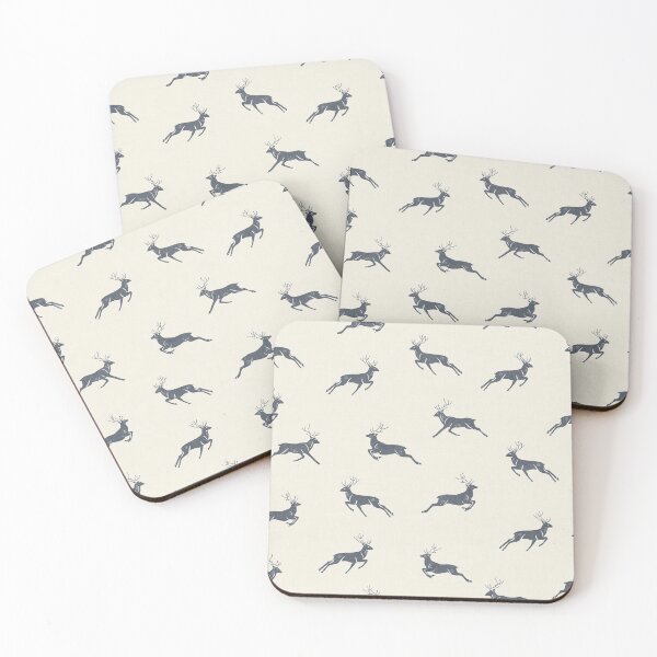 Item preview, Navy Blue Woodland Deer Scandinavian Folk Rustic Cabin designed and sold by RenattaZare.