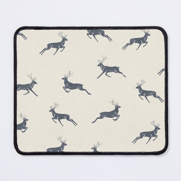 Item preview, Navy Blue Woodland Deer Scandinavian Folk Rustic Cabin designed and sold by RenattaZare.