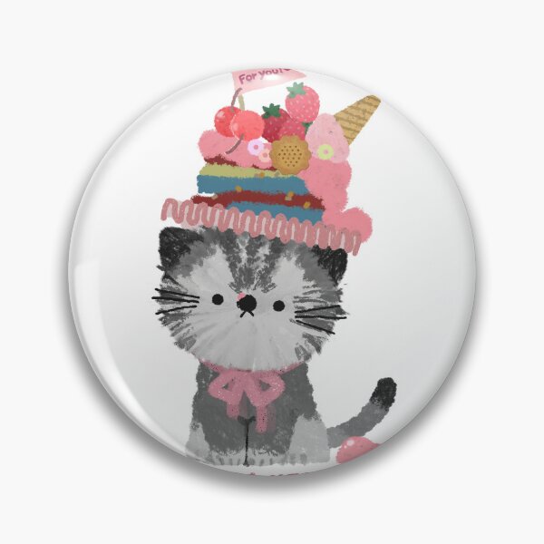Item preview, Cute Kitten with Strawberry Cake Party Hat designed and sold by moonjar-art.