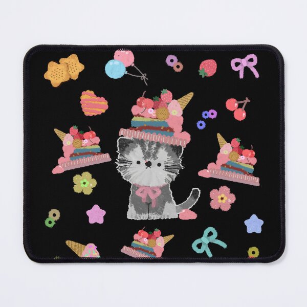 Item preview, Cute Kitten with Strawberry Cake Party Hat designed and sold by moonjar-art.