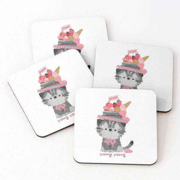 Item preview, Cute Kitten with Strawberry Cake Party Hat designed and sold by moonjar-art.