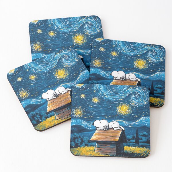 Item preview, Snoopy Starry Night Starry Sky Van Gogh Surreal Whimsical Dream designed and sold by N0WUC1.