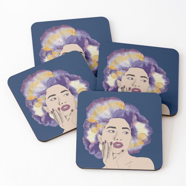 Item preview, Thoughts Female watercolor flowers designed and sold by AquaPixelFusion.
