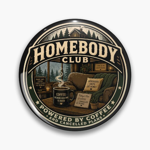 Item preview, Homebody Club Powered By Coffee And Cancelled Plans Funny Introvert Sticker designed and sold by Nubrixa-Studio.