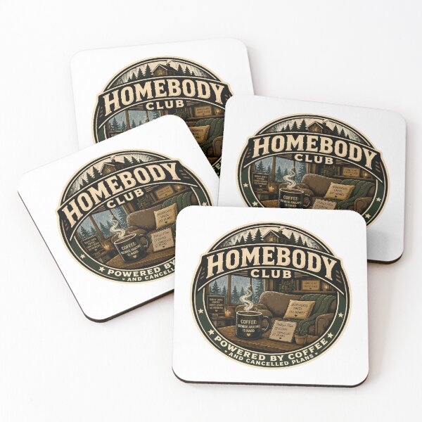 Item preview, Homebody Club Powered By Coffee And Cancelled Plans Funny Introvert Sticker designed and sold by Nubrixa-Studio.