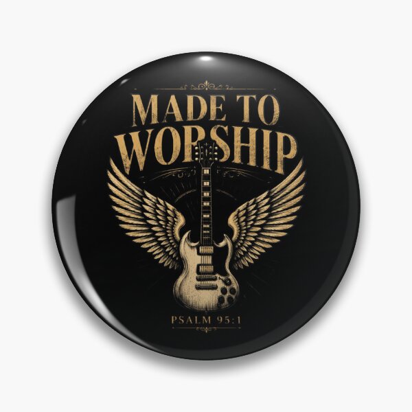 Item preview, Vintage Made to Worship Psalm 95 1 Jesus Guitar Bible Verse designed and sold by OlakunleOloroz.