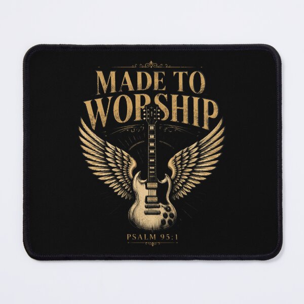 Item preview, Vintage Made to Worship Psalm 95 1 Jesus Guitar Bible Verse designed and sold by OlakunleOloroz.