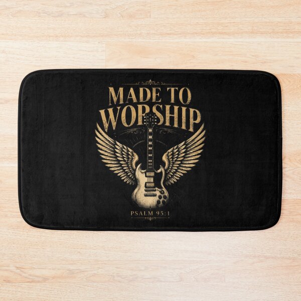 Item preview, Vintage Made to Worship Psalm 95 1 Jesus Guitar Bible Verse designed and sold by OlakunleOloroz.