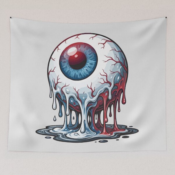 Item preview, Melting Eyeball Groovy Creepy Graphic designed and sold by BrownHorse90s.
