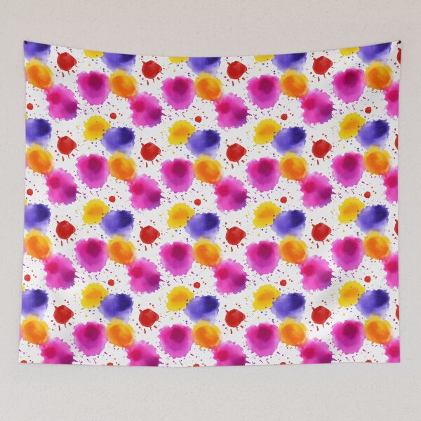 Item preview, Colorful Round Watercolor Drops Abstract Pattern designed and sold by igraphixart.