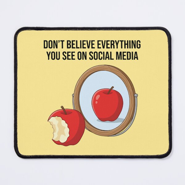 Item preview, Social Media Reality Illusion Bitten Apple Mirror Illustration designed and sold by BrownHorse90s.
