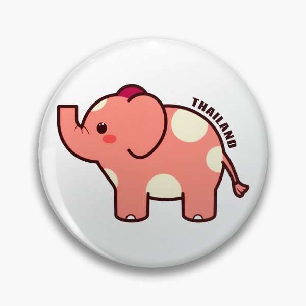 Item preview, Cute Kawaii Pink Elephant Cartoon, Adorable Baby Elephant, Sweet Animal Sticker, Minimal Cute Graphic for Kids & Animal Lovers designed and sold by PrintelloTH.