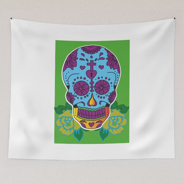 Item preview, Mexican Sugar Skull Green designed and sold by ANDREWSAIMAND.