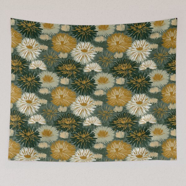 Item preview, Blooming Chrysanthemum Flower  - Retro Flower Floral  - Christmas Gifts For Her designed and sold by RoyalStarsPatts.