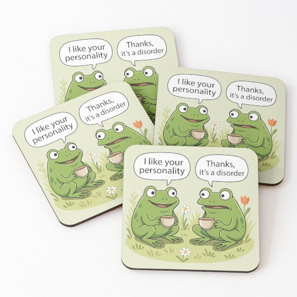 Item preview, Funny Frog Tea Party Mental Health Disorder Graphic designed and sold by BrownHorse90s.