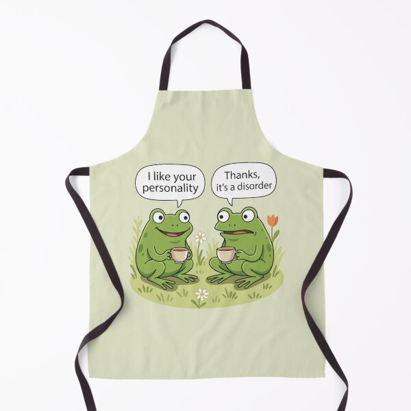 Item preview, Funny Frog Tea Party Mental Health Disorder Graphic designed and sold by BrownHorse90s.