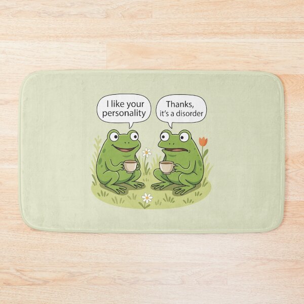Item preview, Funny Frog Tea Party Mental Health Disorder Graphic designed and sold by BrownHorse90s.