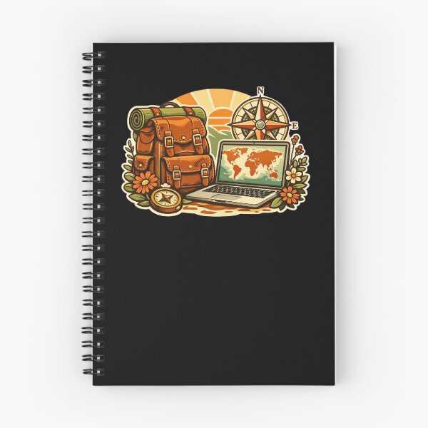 Item preview, Retro Travel Explorer – Vintage Backpack & Laptop World Map designed and sold by Timeless Junction.