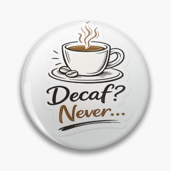 Item preview, Decaf? Never Sticker designed and sold by Genzfirevibes.