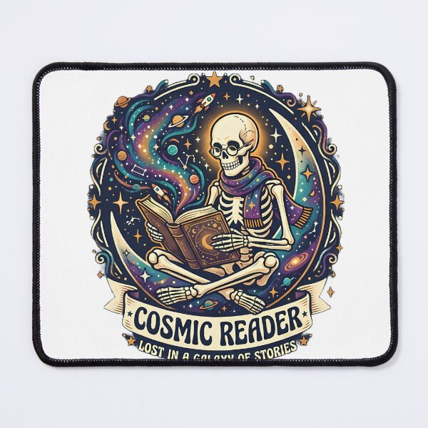 Item preview, Cosmic Reader Skeleton Lost In A Galaxy Of Stories designed and sold by abanoubsamir938.