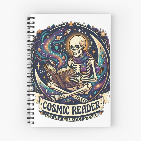Item preview, Cosmic Reader Skeleton Lost In A Galaxy Of Stories designed and sold by abanoubsamir938.