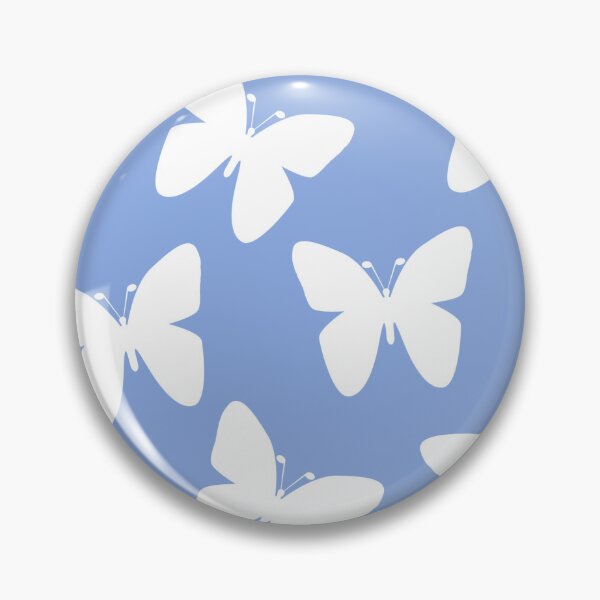 Item preview, Cute Minimalist White Butterfly Periwinkle Blue Pattern designed and sold by THE RILONA.