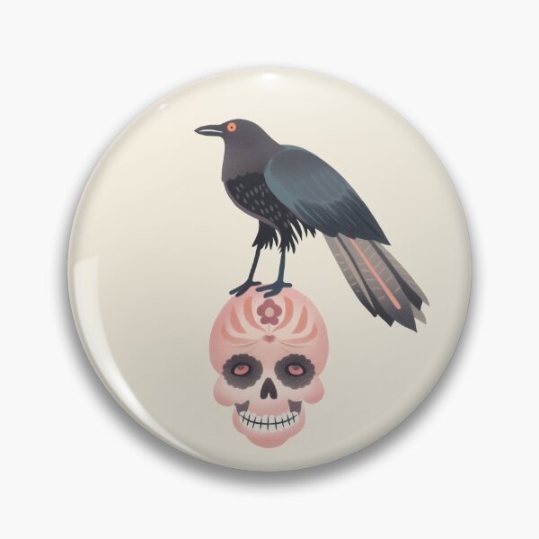 Item preview, Scandinavian Folk Art, Raven Standing On a Skull designed and sold by xiao xuans.