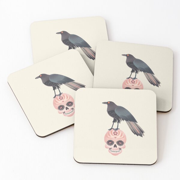Item preview, Scandinavian Folk Art, Raven Standing On a Skull designed and sold by xiao xuans.