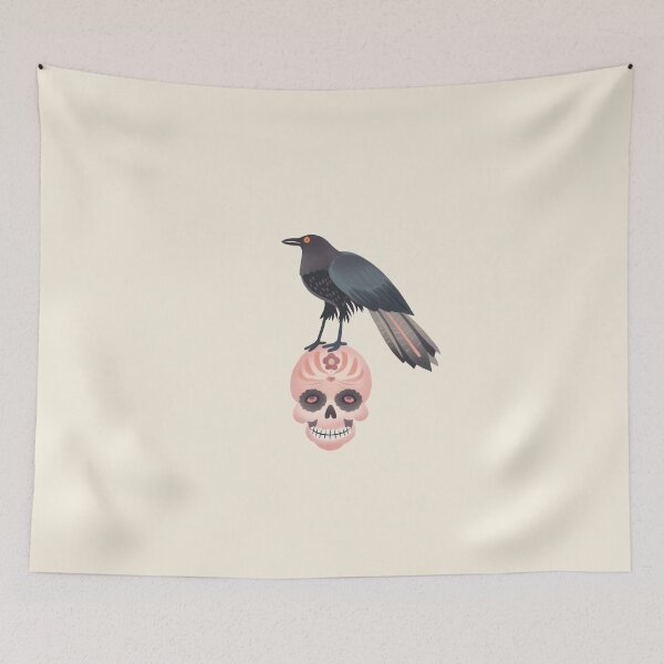 Item preview, Scandinavian Folk Art, Raven Standing On a Skull designed and sold by xiao xuans.