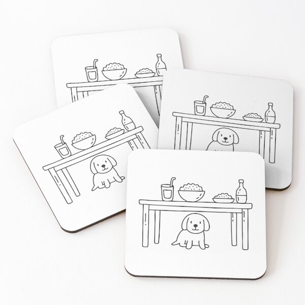 Item preview, Dog Hiding Under Dining Table designed and sold by rasagamastore.