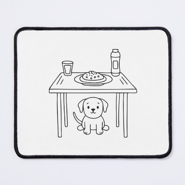 Item preview, A dog hiding under a dining table designed and sold by rasagamastore.