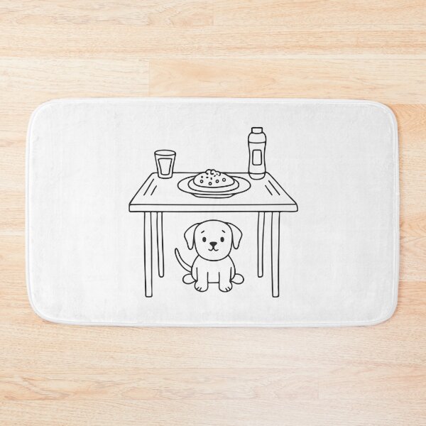 Item preview, A dog hiding under a dining table designed and sold by rasagamastore.