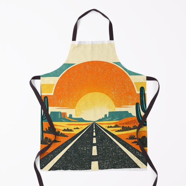 Item preview, Retro Desert Sunset Road Vintage Travel Poster | Southwestern Landscape Art designed and sold by irfanshikh.
