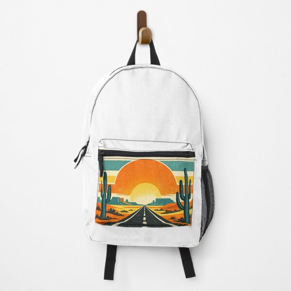 Item preview, Retro Desert Sunset Road Vintage Travel Poster | Southwestern Landscape Art designed and sold by irfanshikh.