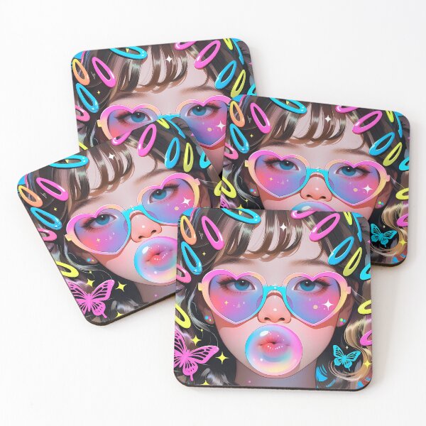 Item preview, Bubblegum Girl with Heart Sunglasses Pop Art designed and sold by HappyOops.